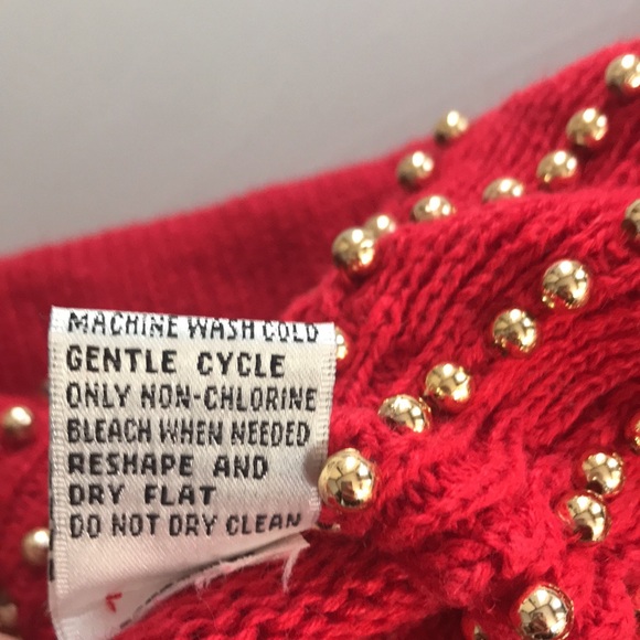 PK Eliot Christmas sweater Golden bead knit Holiday Festive Size M - Picture 13 of 13